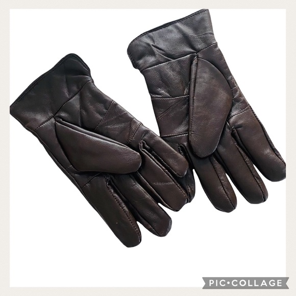 Used 1XmWoman’s Super Soft Brown Fleece Lined Leather Gloves - Picture 4 of 5